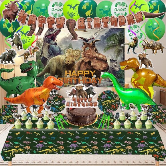 High-Quality Dinosaur Birthday Party Decorations Set - Non-toxic & Safe For Kids